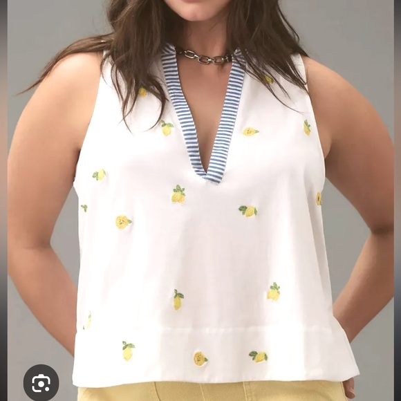 Anthropologie Tops - NWT Anthro Maeve Sleeveless Swing Popover Top with Lemons